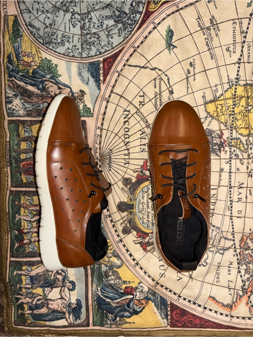 Stacy Adams Men's Tan Leather Lace-Up Sneakers